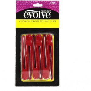Firstline Evolve Multi Purpose Processing Clips, Red, 6 Ct